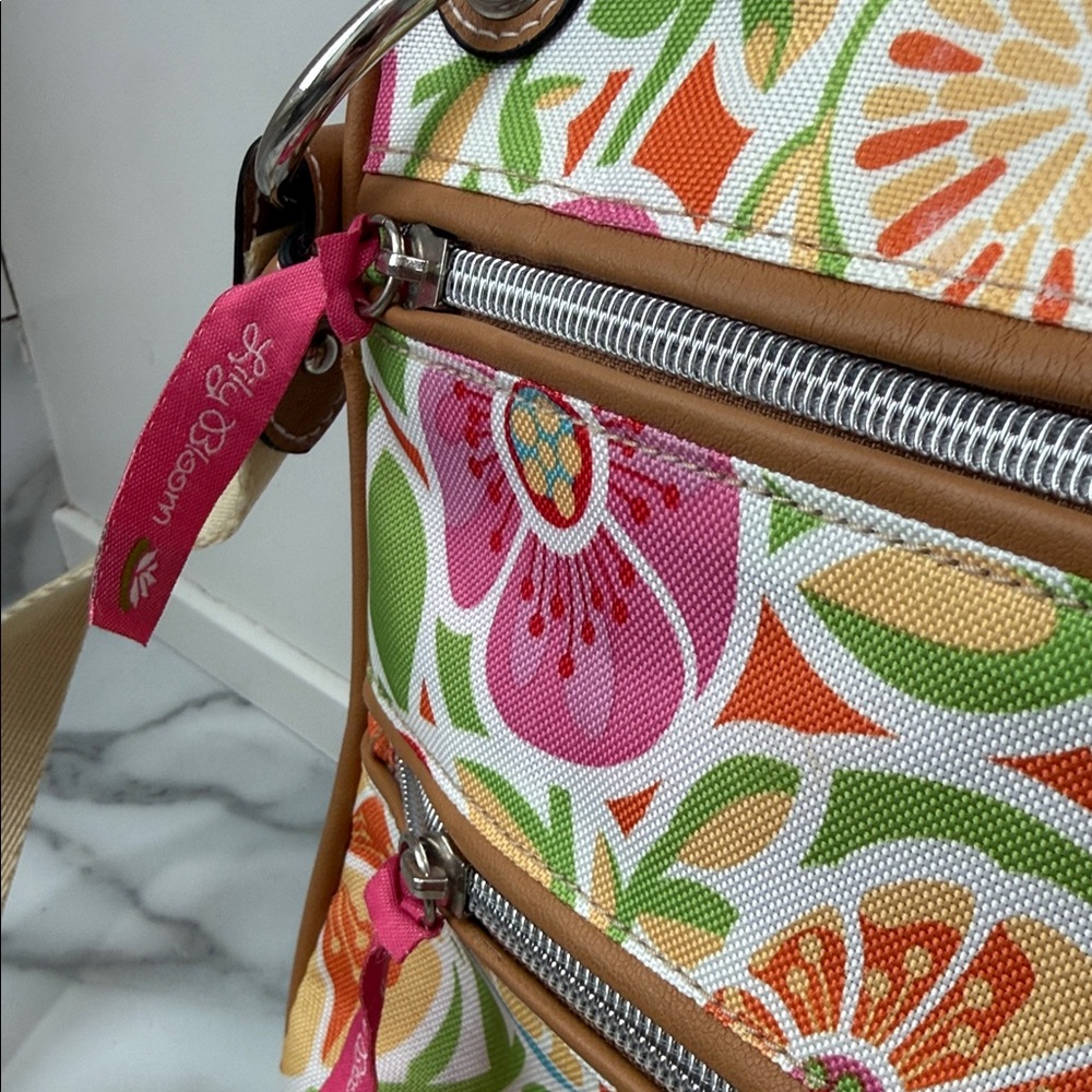 Lily Bloom Triple Zip Floral Crossbody Purse - Picture 4 of 11